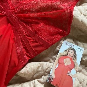 Plus Size Red Babydoll